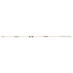 Bracelet Fantaisie femme carador en plaqué or avec oxydes de zirconium multicolores