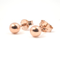 Boucles d'oreilles clous femme Carador en or rose 375/000 forme boule 4mm