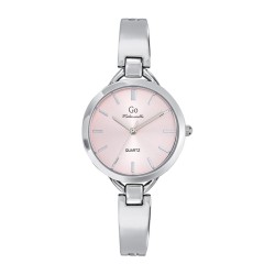 MONTRE GO GIRL ONLY BRACELET ACIER ARGENTE DEMI JONC CADRAN ROSE