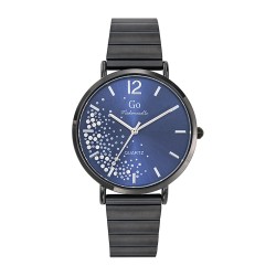 MONTRE GO GIRL ONLY BRACELET NOIR CADRAN BLEU NUIT AVEC STRASS