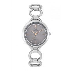 MONTRE GO GIRL ONLY BRACELET FANTAISIE ARGENTE CADRAN GRIS AVEC STRASS