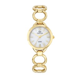 MONTRE GO GIRL ONLY BRACELET FANTAISIE DORE CADRAN BLANC