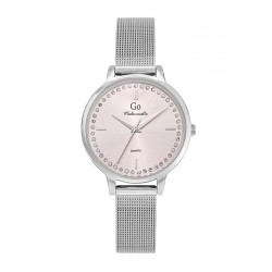 MONTRE GO GIRL ONLY BRACELET MILANAIS ARGENTE CADRAN ROSE AVEC STRASS