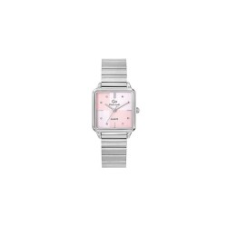 MONTRE GO GIRL ONLY BRACELET ACIER ARGENTE CADRAN ROSE BOITIER CARRE