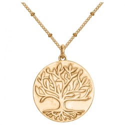 Collier femme carador en plaqué or avec pendentif arbre de vie