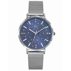 MONTRE GO GIRL ONLY BRACELET MILANAIS ARGENTE CADRAN BLEU AVEC STRASS