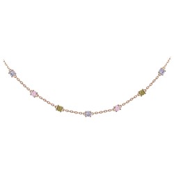 Collier fantaisie femme carador en plaqué or avec spinelle et oxydes de zirconium multicolores