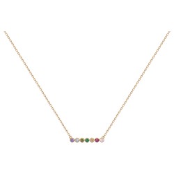 Collier fantaisie femme carador en plaqué or avec oxydes de zirconium multicolores