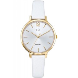 MONTRE GO GIRL ONLY BRACELET CUIR BLANC BOITIER DORE