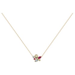 Collier fantaisie femme carador en plaqué or avec oxydes de zirconium multicolores