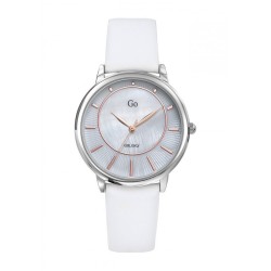 MONTRE GO GIRL ONLY BRACELET CUIR BLANC BOITIER ARGENTE