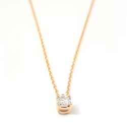 COLLIER SOLITAIRE FEMME CARADOR EN OR 375/000 ET DIAMANT 0.035 CARAT