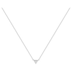 Collier fantaisie femme carador en argent avec oxydes de zirconium forme triangle