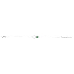 Bracelet femme fantaisie Carador en argent  et oxydes de zirconium blanc et vert