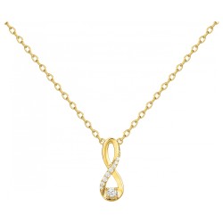 Collier fantaisie signe infini femme carador en plaqué or avec oxydes de zirconium