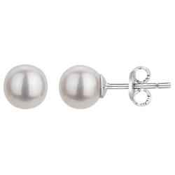 Boucles d'oreilles clous Carador en argent  et perle d'eau douce 5mm