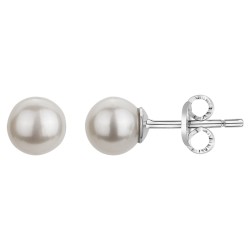 Boucles d'oreilles clous Carador en argent  et perle d'eau douce 6mm