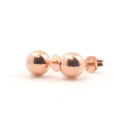 Boucles d'oreilles clous boules 5mm tout matière carador en or rose 375/000