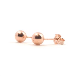 Boucles d'oreilles Clous boules tout matière 6mm carador en or rose 375/000