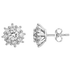 Boucles d'oreilles clous  Carador en argent et oxydes de zirconium