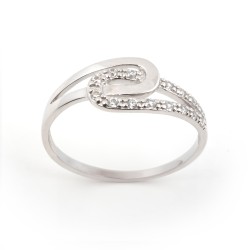 Bague fantaisie femme carador en or blanc 750/000 et oxydes de zirconium