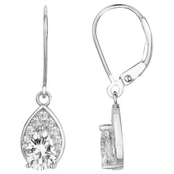 Boucles d'oreilles dormeuses Carador en argent  et  oxydes de zirconium