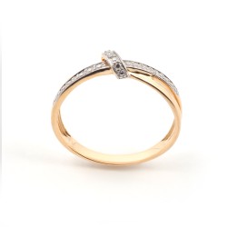 Bague trilogie femme carador en or jaune 750/000 et diamants