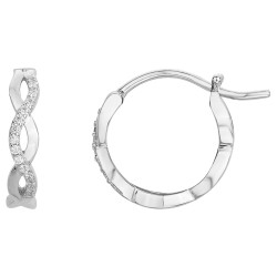 Boucles d'oreilles créoles Carador en argent  et  oxydes de zirconium