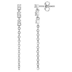 Boucles d'oreilles pendantes Carador en argent  et  oxydes de zirconium