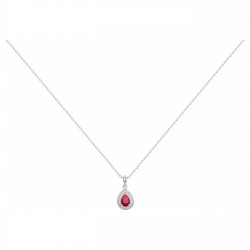 Collier fantaisie femme carador en argent et oxydes blanc et rouges