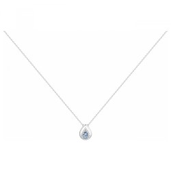 Collier fantaisie femme carador en argent et oxydes blanc et  bleu