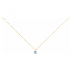 Collier solitaire femme carador en plaqué or avec spinelle bleu clair