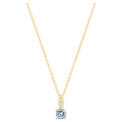 Collier fantaisie femme carador en plaqué or avec oxydes de zirconium et spinelle bleu