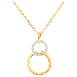 Collier fantaisie cercles entrelacés femme carador en plaqué or avec oxydes de zirconium