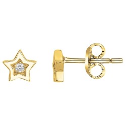 Boucles d'oreilles clous femme motif étoile carador en plaqué or avec oxyde de zirconium