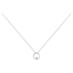 Collier fantaisie femme carador en  argent avec oxydes de zirconium motif cercle