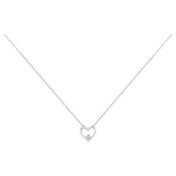 Collier fantaisie femme carador en  argent avec oxyde de zirconium motif coeur