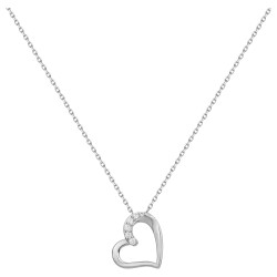 Collier fantaisie femme carador en  argent avec oxyde de zirconium motif coeur