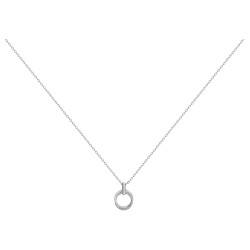 Collier fantaisie femme carador en  argent avec oxydes de zirconium motif cercle