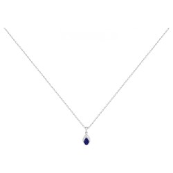 Collier fantaisie femme carador en  argent avec oxydes blanc et bleu