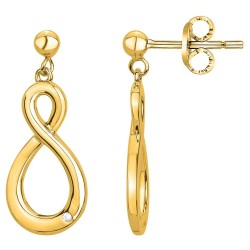 Boucles d'oreilles fantaisie femme carador en plaqué or avec oxyde de zirconium motif signe infini