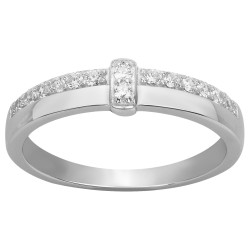 Bague Femme Carador en argent avec oxydes de zirconium