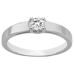 Bague Femme solitaire  Carador en argent avec oxyde de zirconium serti 4 griffes