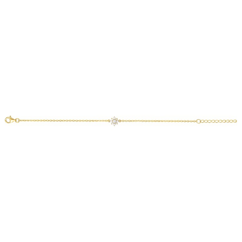 Bracelet Evil Eye Plaqué Or 14K - Chaîne Torsadée Éclatante Avec Zirconium (Ajustable, Cadeau Élégant)