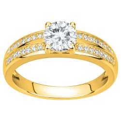 Bague fantaisie femme carador en plaqué or avec oxydes de zirconium