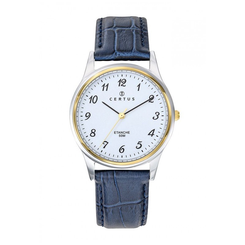 Montre analogique Certus bracelet cuir bleu