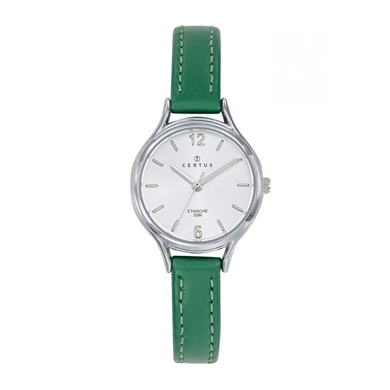 Montre analogique Certus bracelet cuir vert