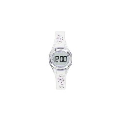 Montre Tekday Enfant digital silicone blanc avec motifs étoiles violettes