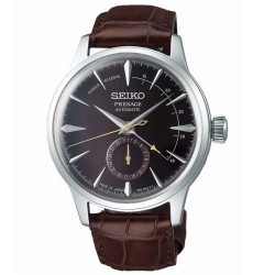 Montre Homme Seiko présage automatique  bracelet cuir marron croco