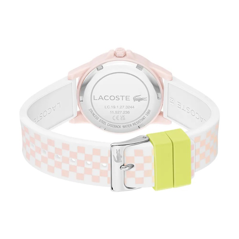 Montre Lacoste Femme en silicone blanc rose et jaune